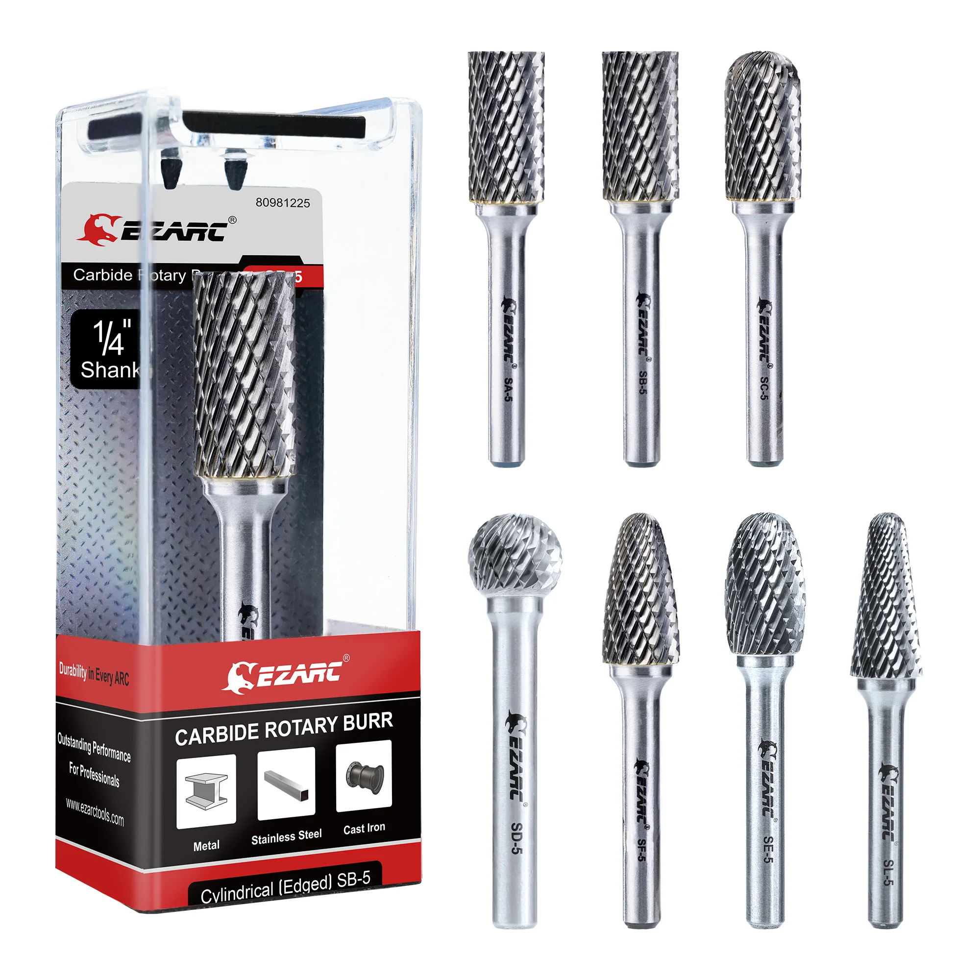 EZARC 1 шт. роторная насадка из карбида вольфрама, двойная карбидная насадка 1/4 