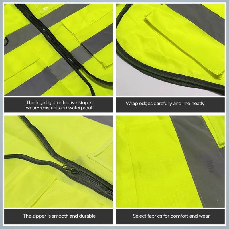 High Visibility Reflective Vest Yellow Reflective Vest Lightweight Breathable for Car Safety Stay Safe on the Road