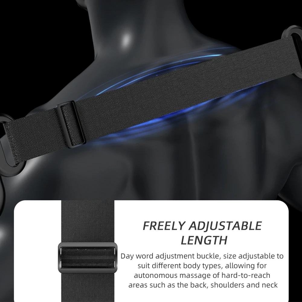 Multi Heads Fascia Gun with Massage Stretch Strap 3200RPM Strong Deep Tissue Neck Back Legs Waist Shoulders Pain Massage Gun