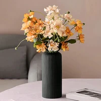 Striped Ceramic-Like Plastic Vase For Flowers Decorative Floral Arrangement Display Creative Little Flower Vase 1