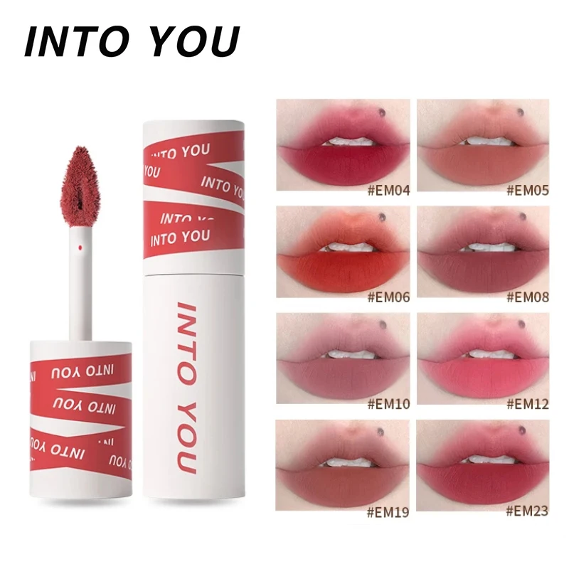 

INTO YOU Lip Gloss Women Makeup Matte Velvet Lipstick Waterproof Long Lasting Red Lip Tint Lip Glaze Beauty Cosmetics
