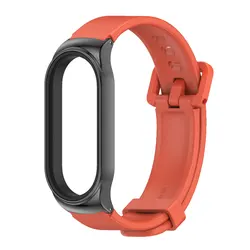 Silicone Wristband Bracelet Replacement Strap for MiBand10 Ceramic (CS Orange Black)