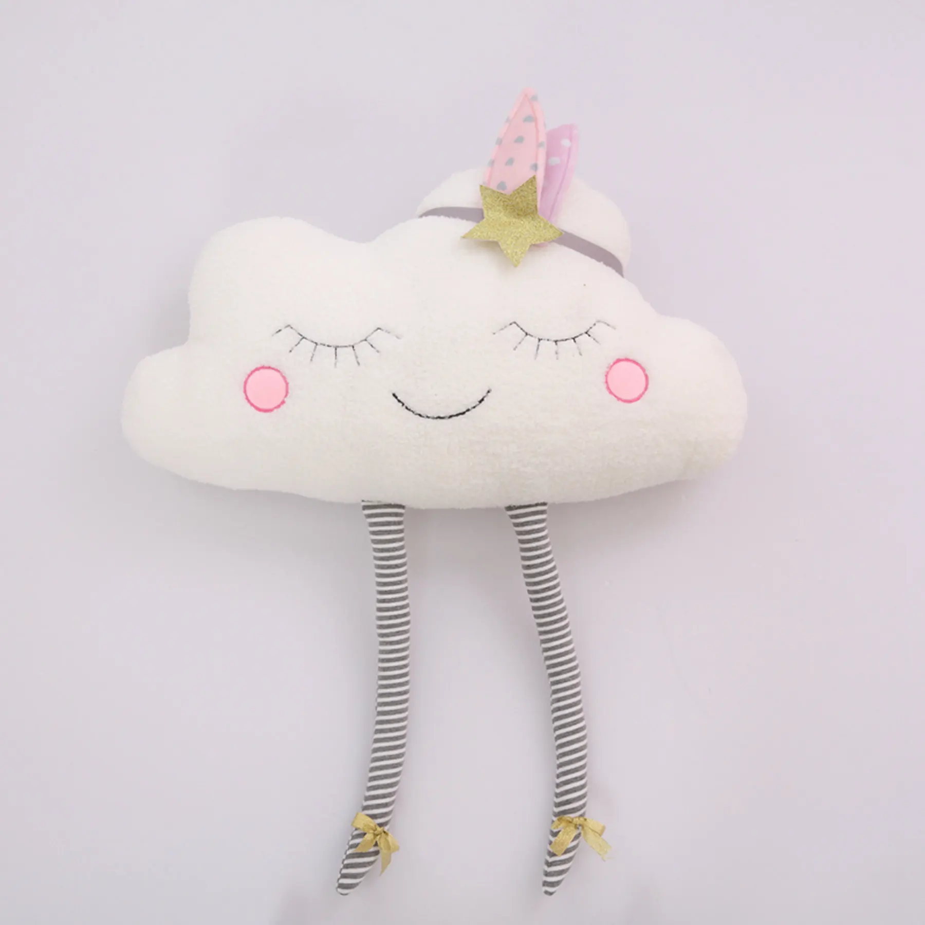 Skin-friendly White Cloud Star Moon Angel Wings Soft Stuffed Decor Pillows Cute Sky Pillow 1PC 6