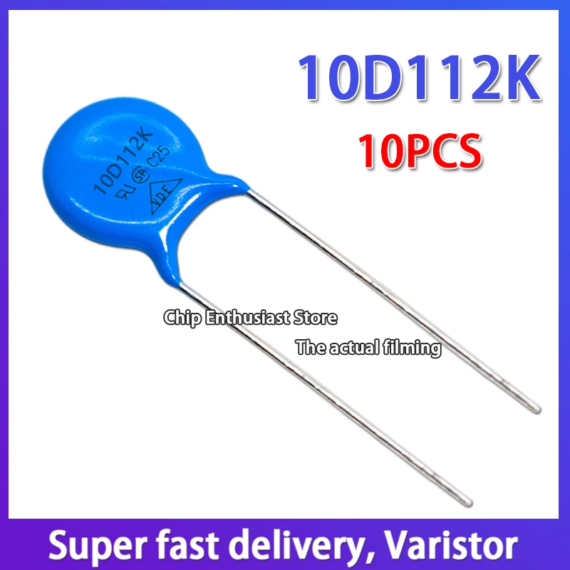 

10pcs Varistors 112KD10 10D112K 1100V Diameter 10MM DIP-2 10%