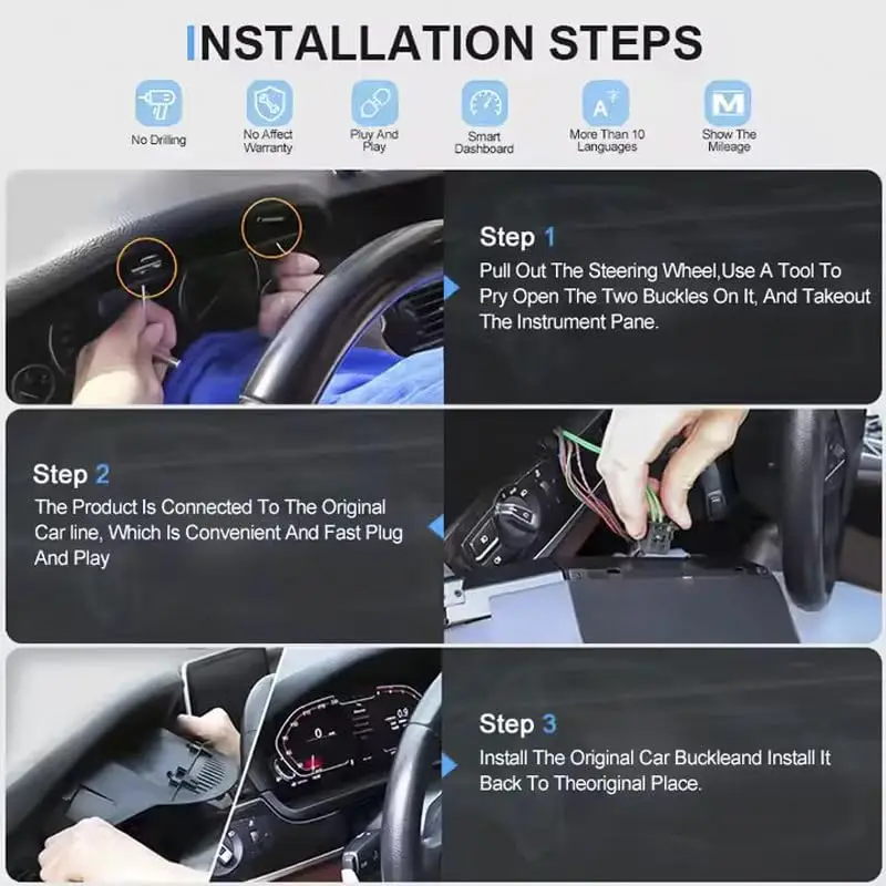 Digital Instrument Cluster Display For BMW F30 F31 GT-F34 F32 F33 F36 Speedomete