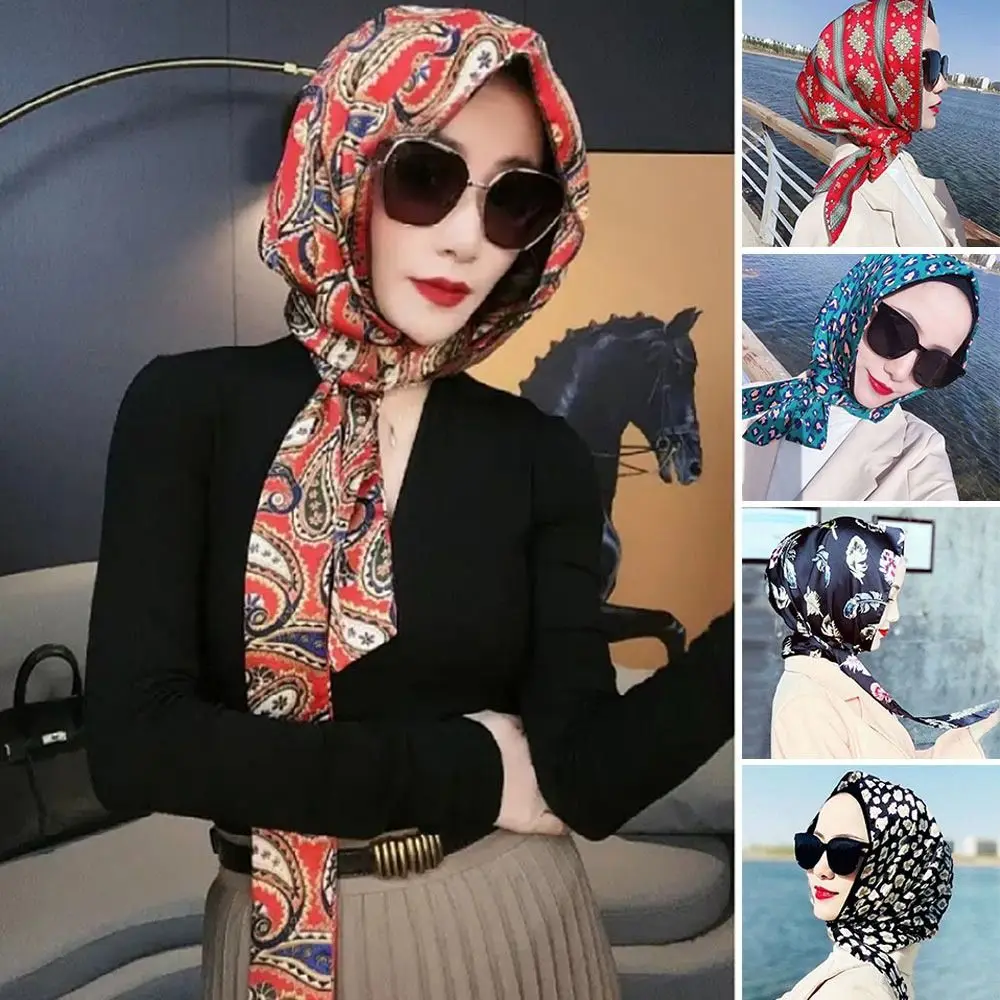 

Sun-Resistant Muslim Turban Summer Soft Simulation Silk Hijab Cap Breathable Islamic Hat Women