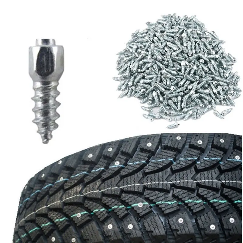 9mm 12mm Anti-Slip Car Snow Screw Tire Studs Anti Skid Falling Spikes Wheel Tyres Anti-ice 500Pcs for Car Motorcycle Bicycle ATV