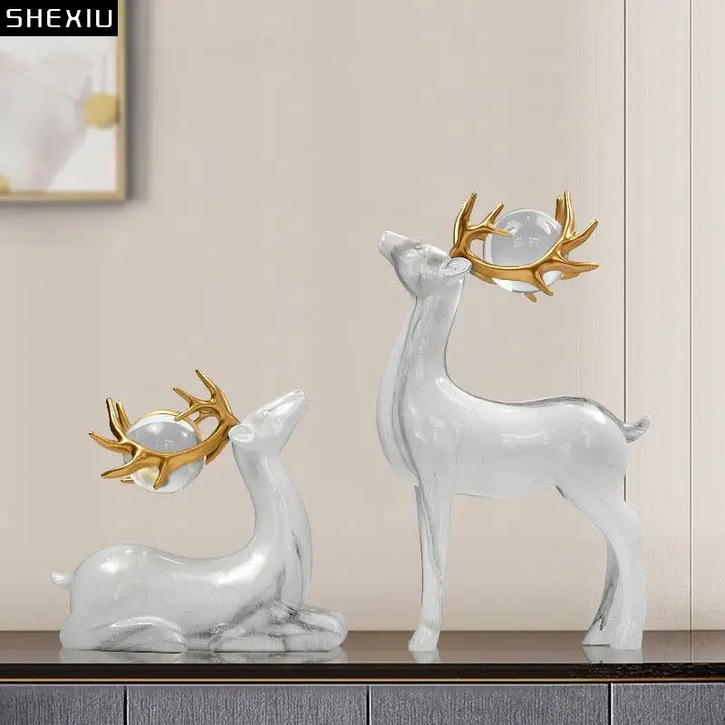 

2 шт./набор, декоративные статуэтки в виде оленя