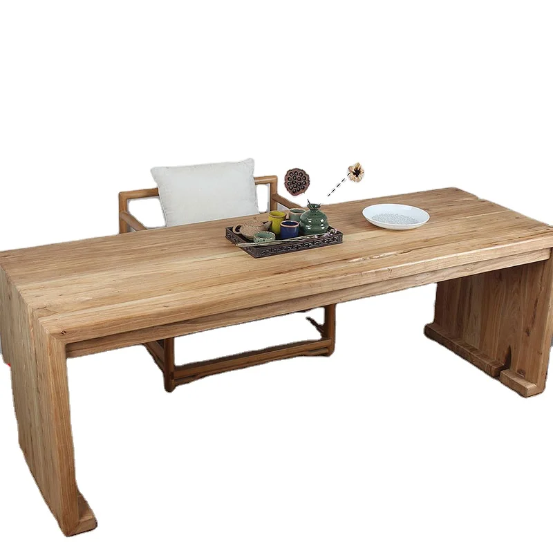 

Chinese antique style recycled solid natural elm wooden simple office computer desk