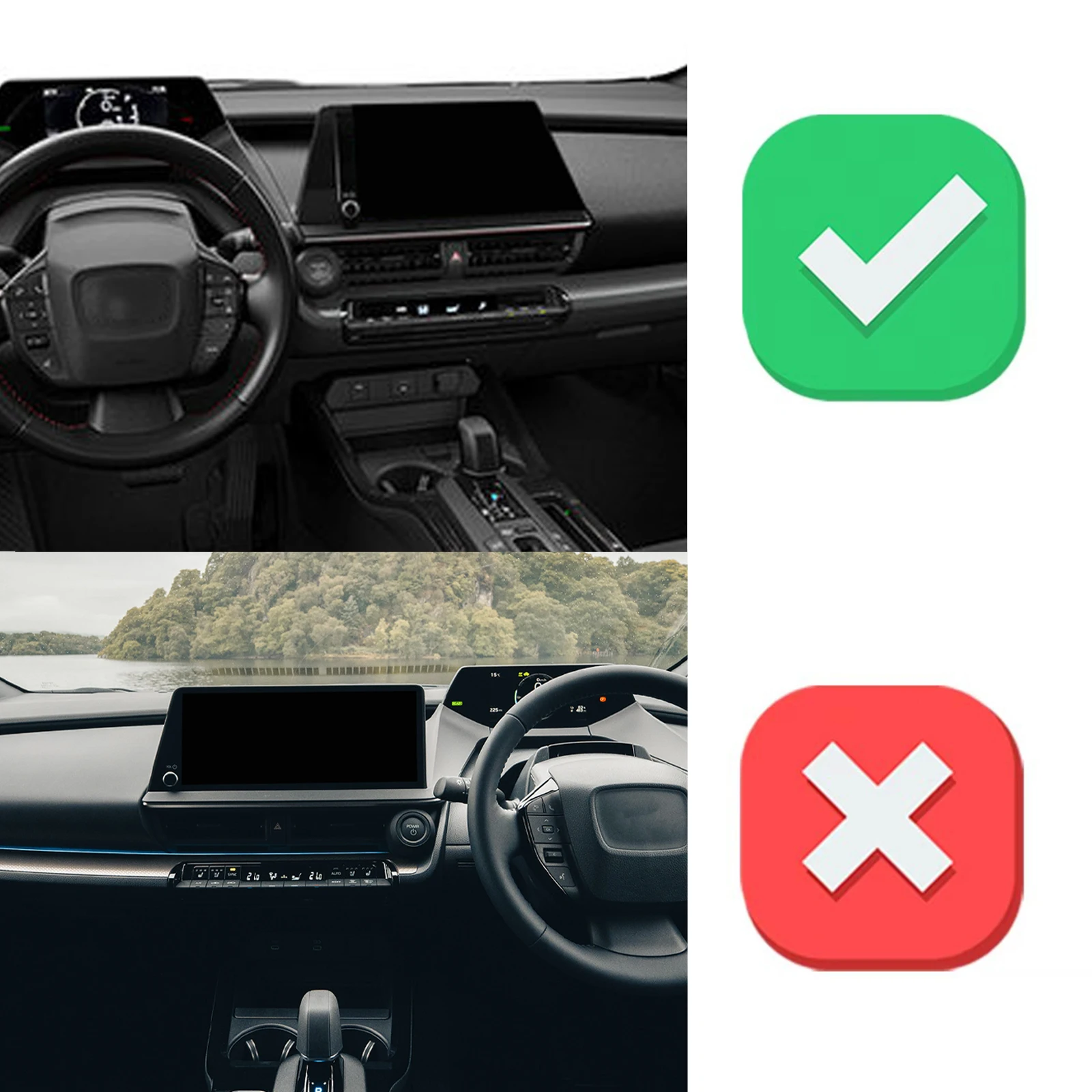 Toyota Prius XW60 2023 2024 2025 2026 8 인치 LHD 자동 전화 홀더 마운트 GPS 네비게이션 브래킷 안정적인 자동차 액세서리