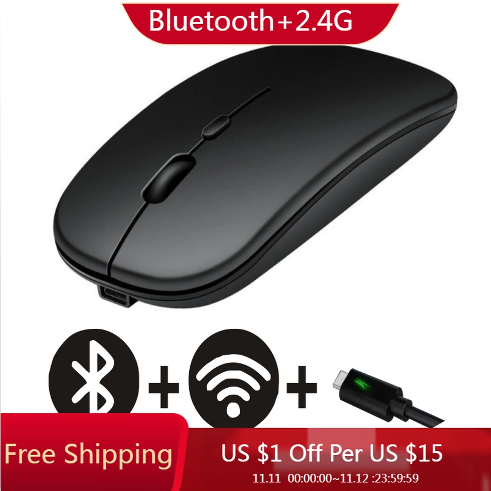

New rechargeable mouse silent dual-mode Bluetooth wireless Type-C ergonomic suitable for ipad laptop office computer gamingmouse