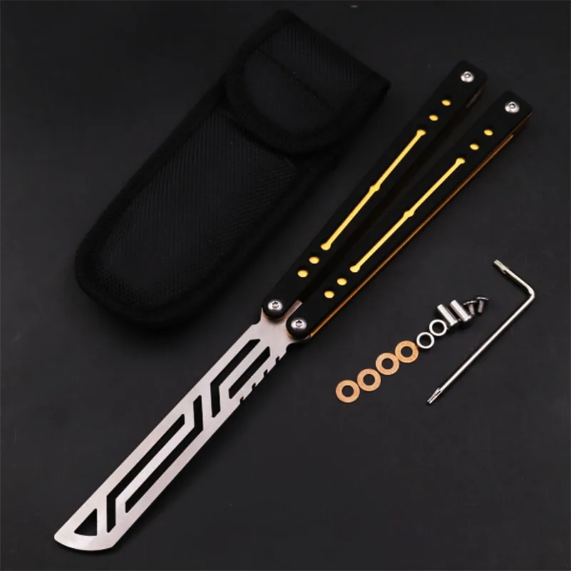 Theone Balisong Aluminum Alloy Bushing Channel Handle Balisong Trainer