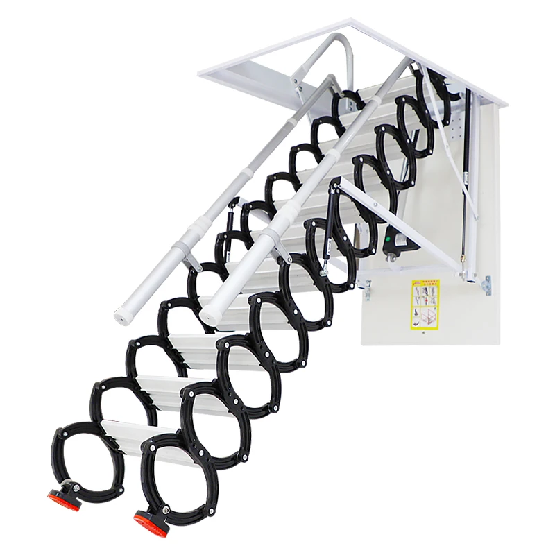 

Electric full-automatic attic retractable stairs household mute with remote control thickening stretching folding
