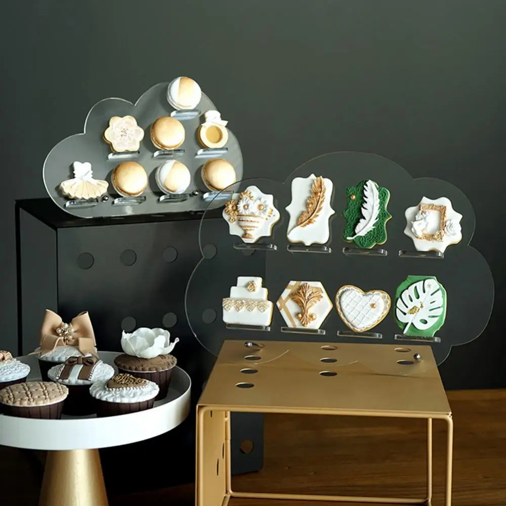 Display Rack Cake Stand Decorative Acrylic Cloud Cupcake Holder Clear Dessert Wedding Donuts Holder Biscuit Macaroon Tools Party