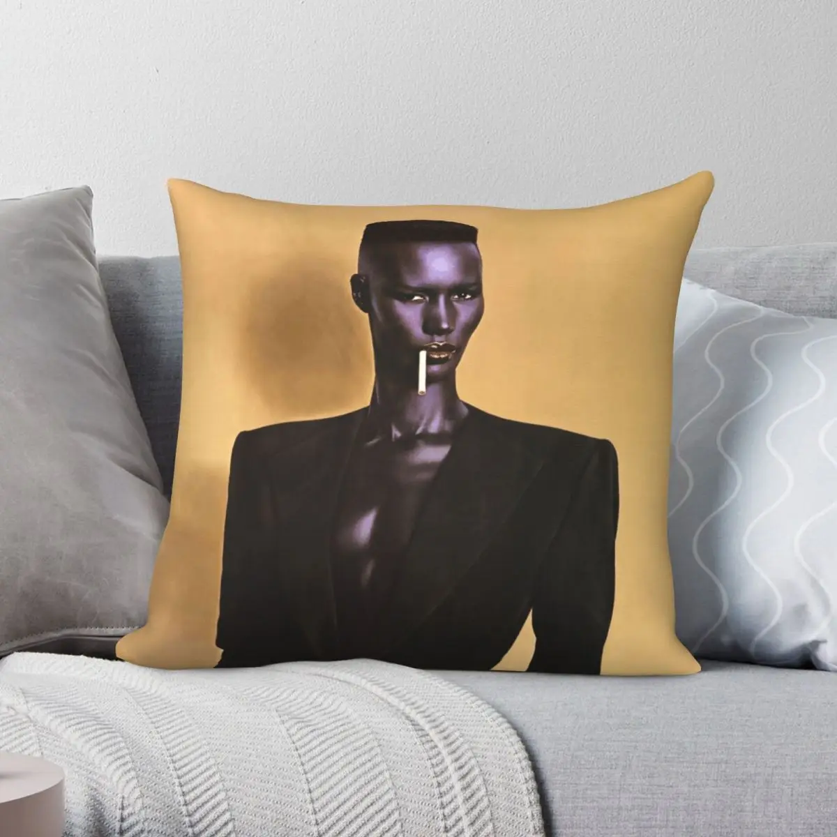 

Grace Jones Chanteuse Extraordinaire Square Pillowcase Polyester Linen Velvet Printed Zip Pillow Case Sofa Cushion Cover 45x45