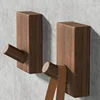 Popular Simple Wood Coat Hook Walnut Hanging Clothes Hanger Bathroom Wall Mounted Hooks Storage Rack Towel Key Decoration Hook 1