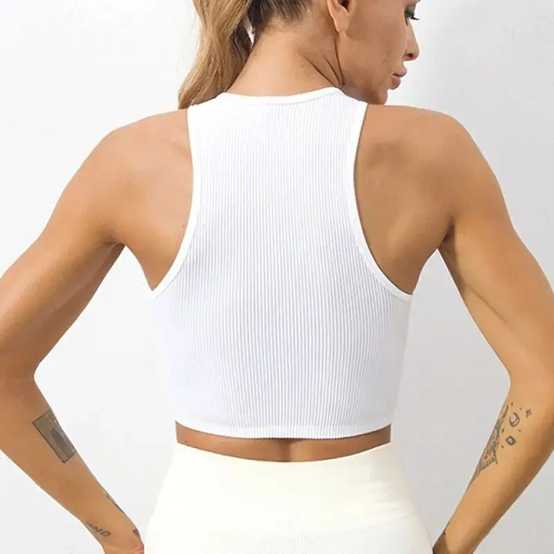 Women's Seamless Ribbed Knit Sports Vest