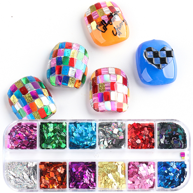 Abalone Shell Nail Art Glitter Natural Sea Shell Slices Nail Charms Flake Powders Shiny Sequins Manicure Design  FBBY