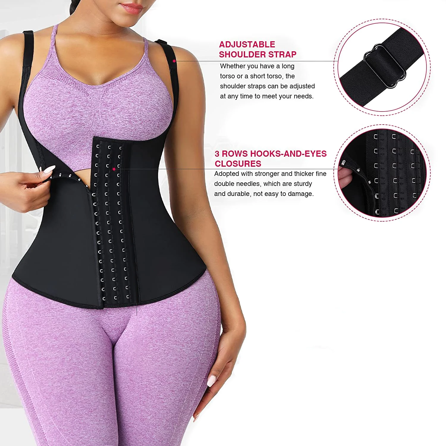 Womens Waist Trainer Corset Vest Breathable Tank Tops Tummy Control Shapewear Slimming Body Shaper
