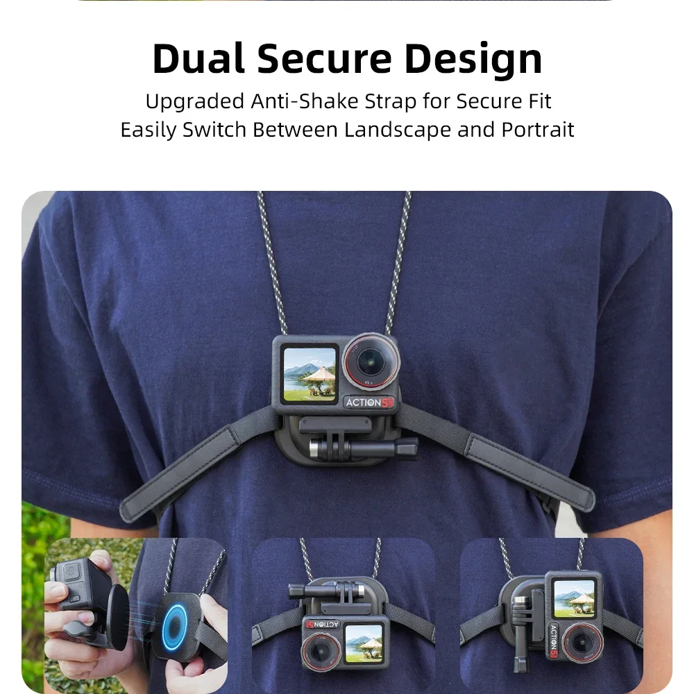 DJI 오스모 360/액션 6 5 프로 4/인스타360 에이스 프로 2/고프로, 액션 카메라용 넥 홀드 마그네틱 마운트, 체스트 브래킷 액세서리