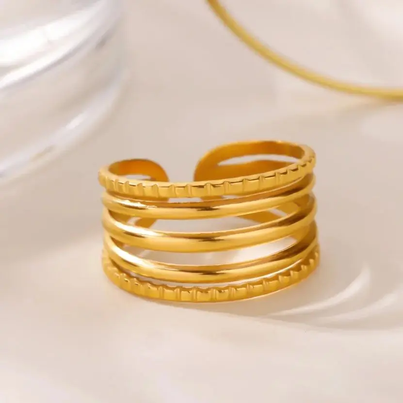 Geometric Multi-Layer Ring for Women