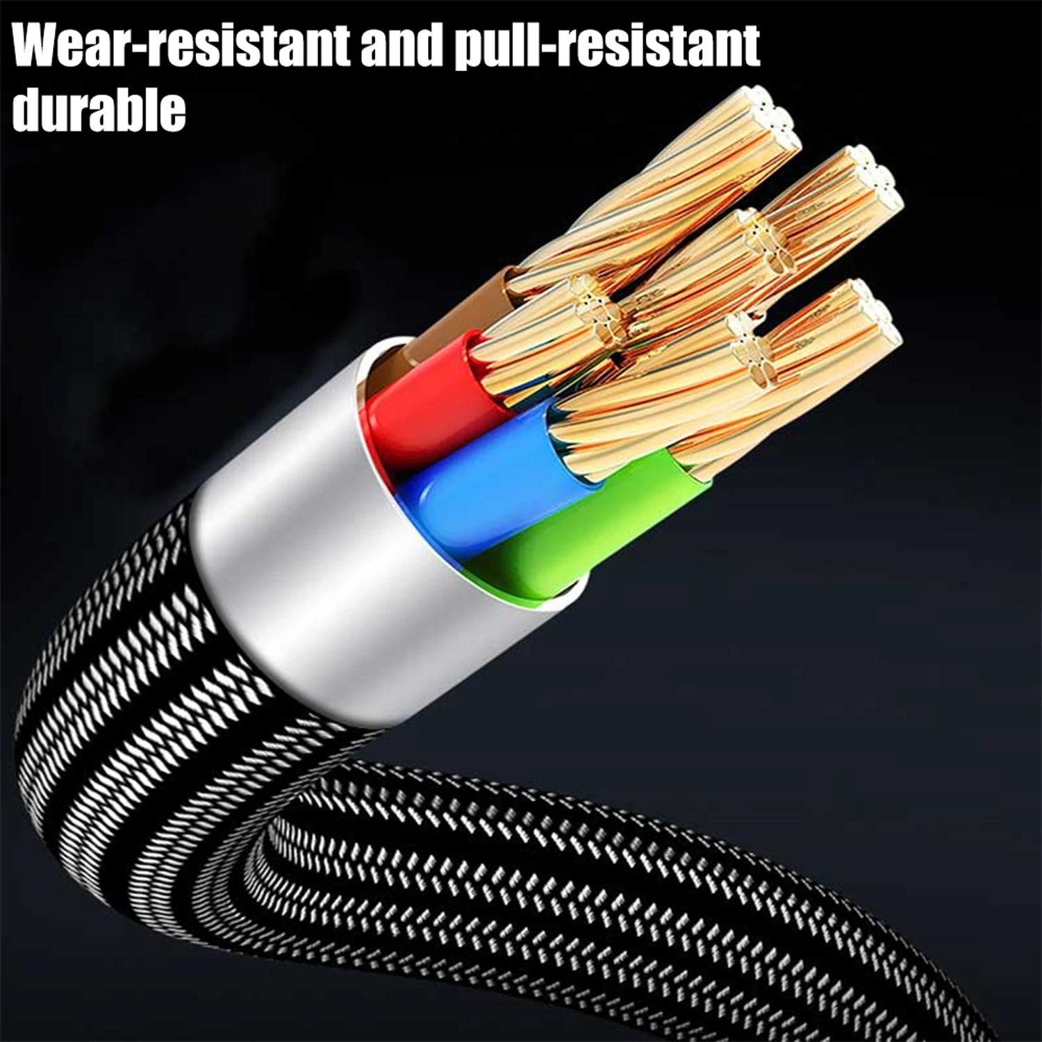 USB Type C 90 Degree Elbow Charger Cable - 120W Quick Charging Nylon Braided Cord