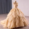 2 in 1 Gold Quinceanera Dresses Organza Ball Gown Flower Luxury Party Dresses Pearl vestidos de fiesta Customized 1294 4