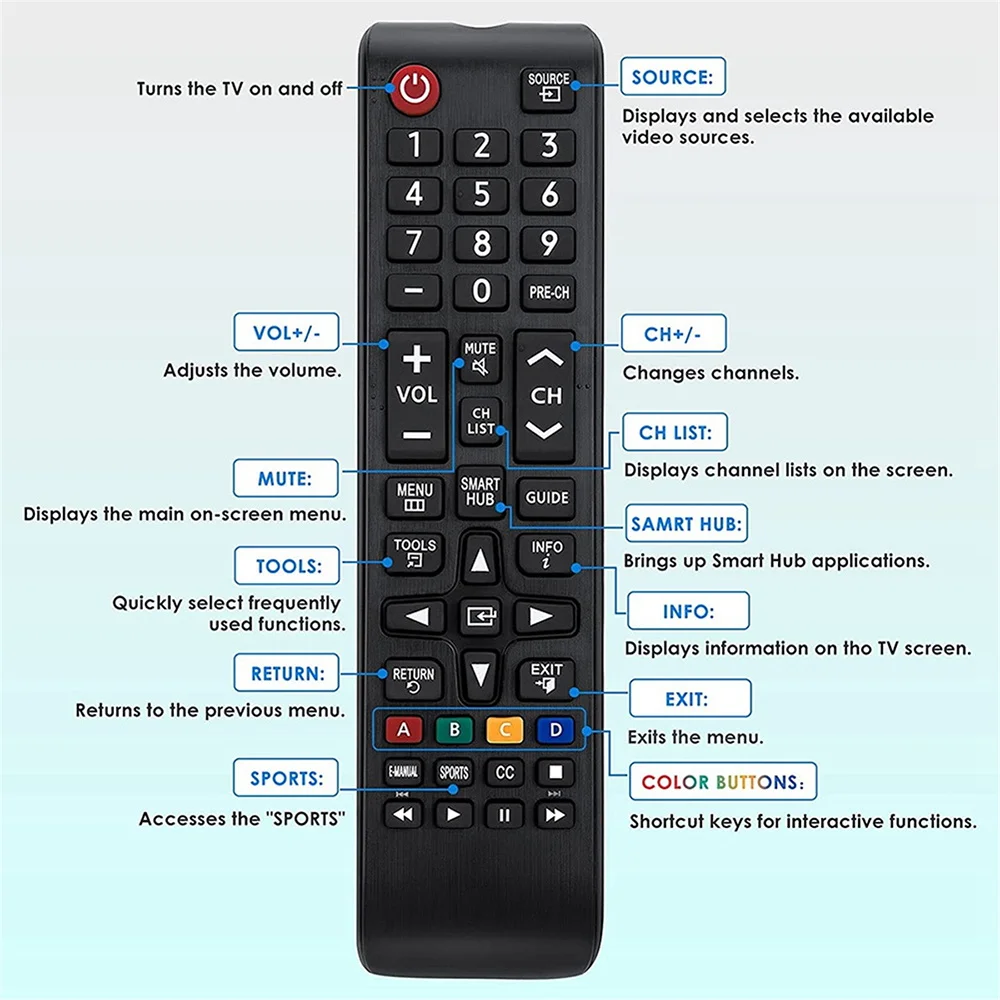 삼성 스마트 TV 용 TV 리모컨 AA59-00603A AA59-00741A LED LCD HD HDTV 3D 휴대용 텔레비전 리모컨 액세서리