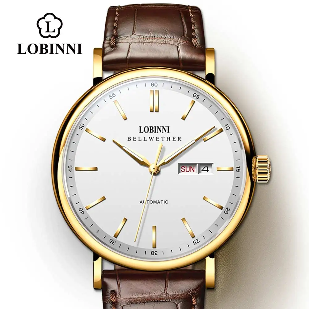 

Lobinni Automatic Men Watch Top Luxury Brand Haiou Movement Men Wristwatch Clock Classic relógio masculino Sapphire 12025