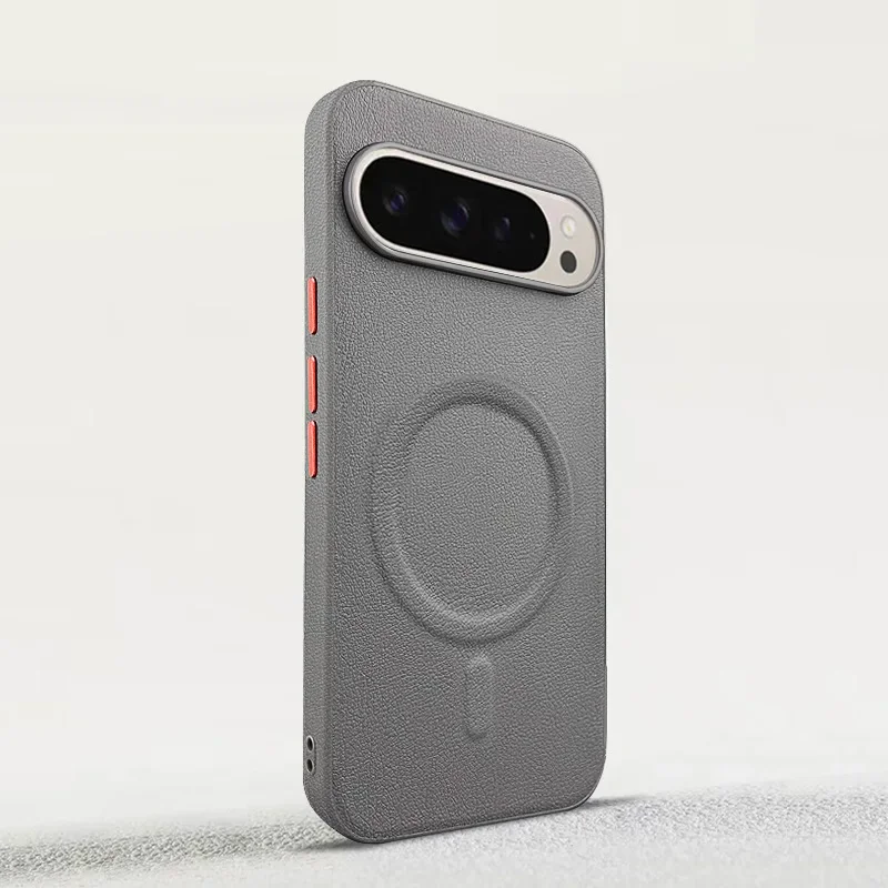 Magnetic Plain Leather Protective Phone Case and Back Cover