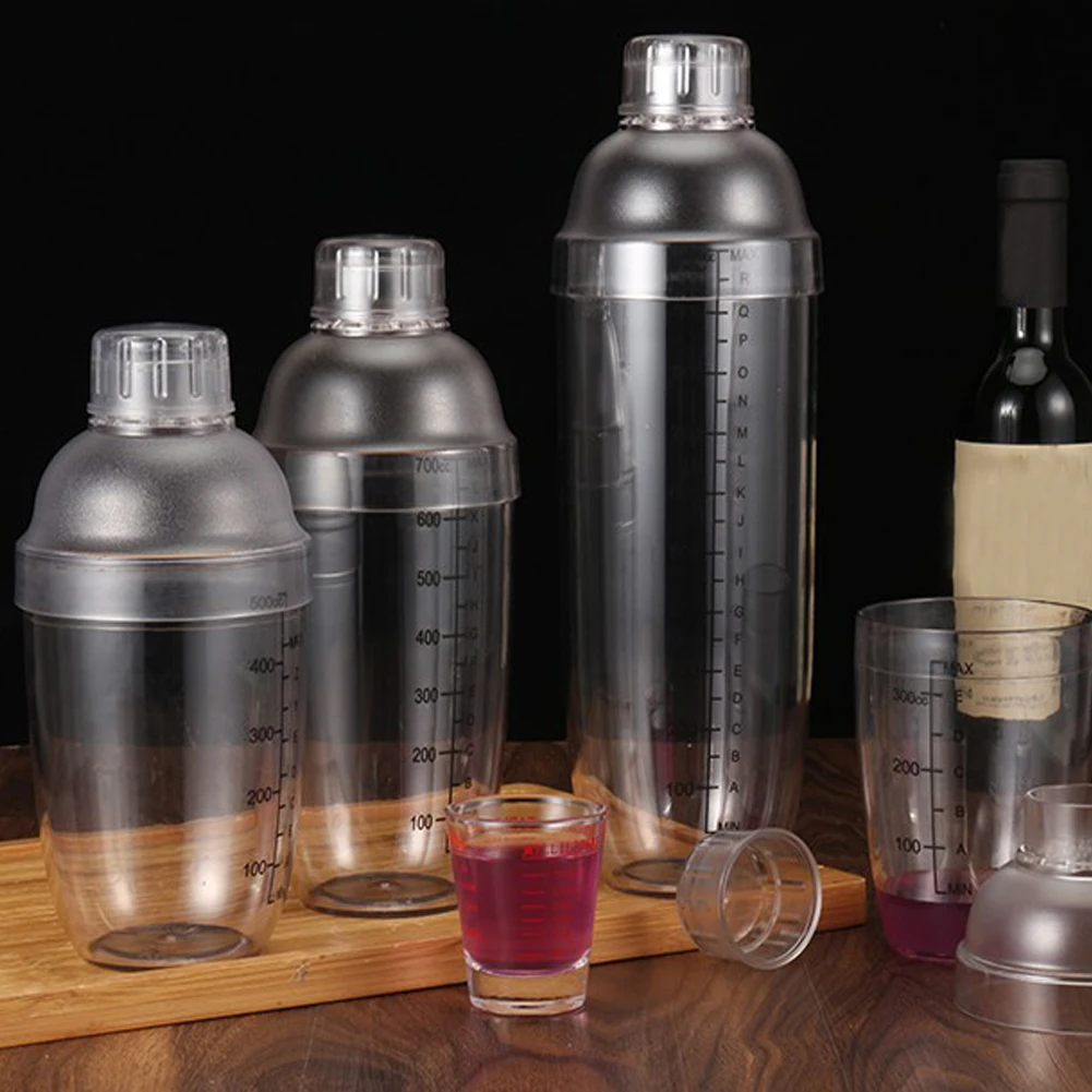 350ml/500ml/700ml Cocktail Shaker Transparent Mixer Cup Hand Shake Cup