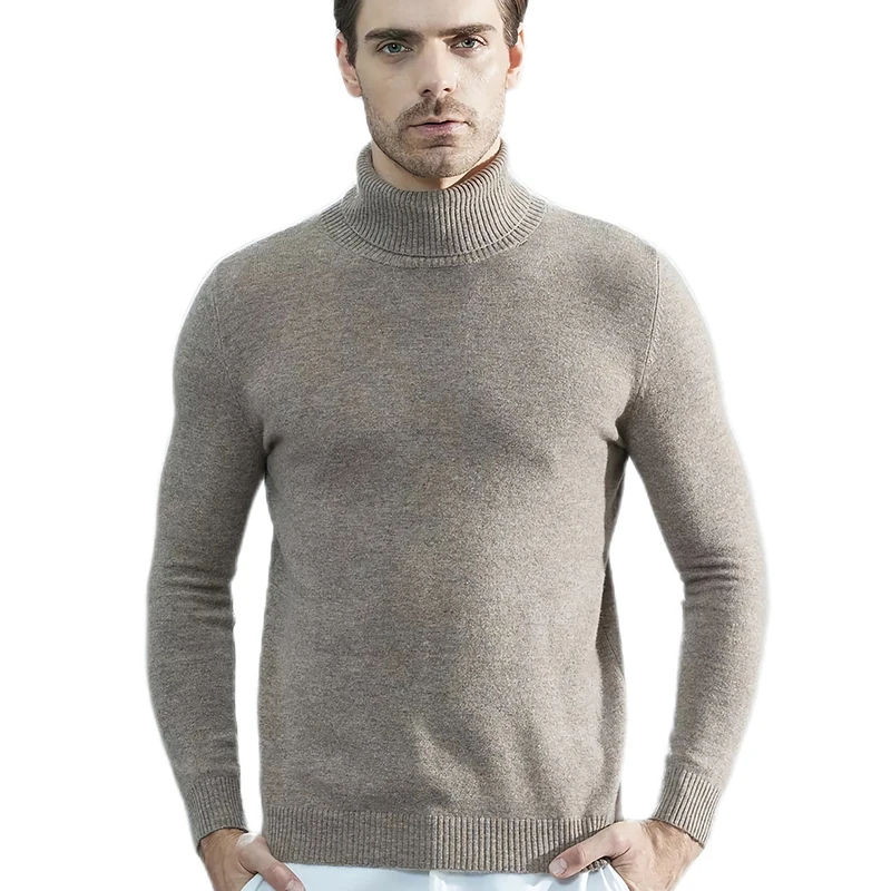 Men Knitted Sweaters Cashmere Sweater 100% Merino Wool Turtleneck