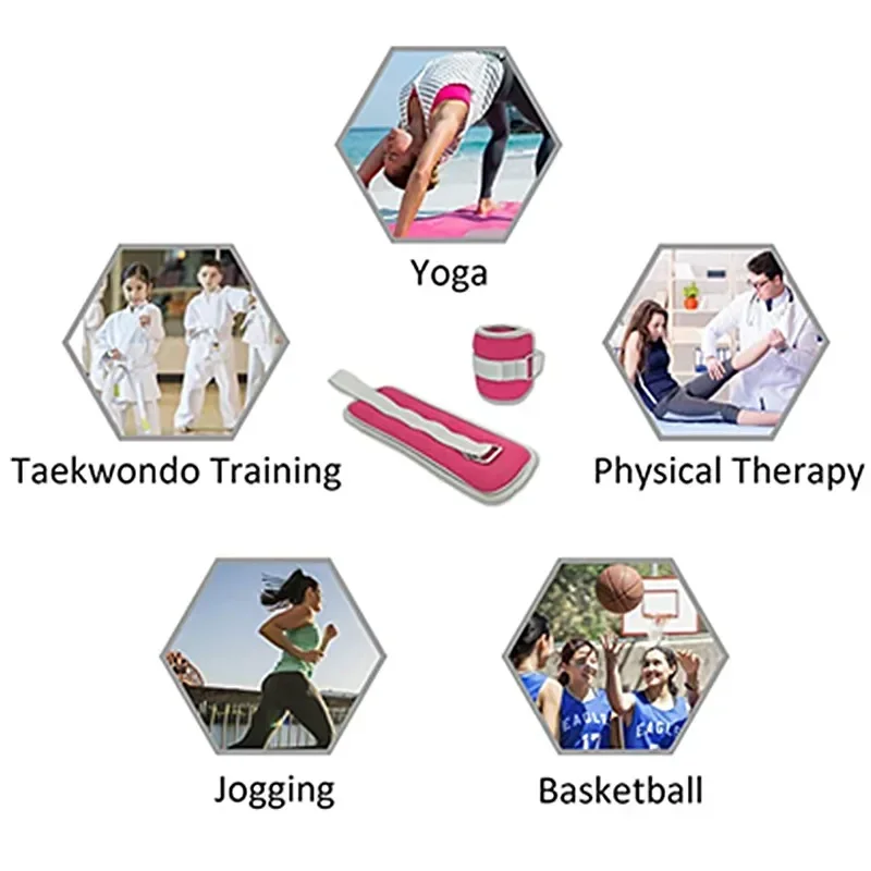 1 Pair Wrist Ankle Straps Fitness Sand Bag Training Wraps Strength Running Practice Dancing Body Building Weight Loaded Cuff