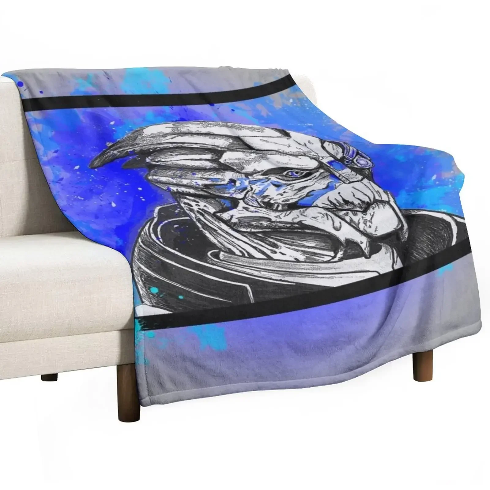 

Одеяло Garrus vakariиз: Mass Effect (синий), мягкое очень большое, милые пледы в клетку