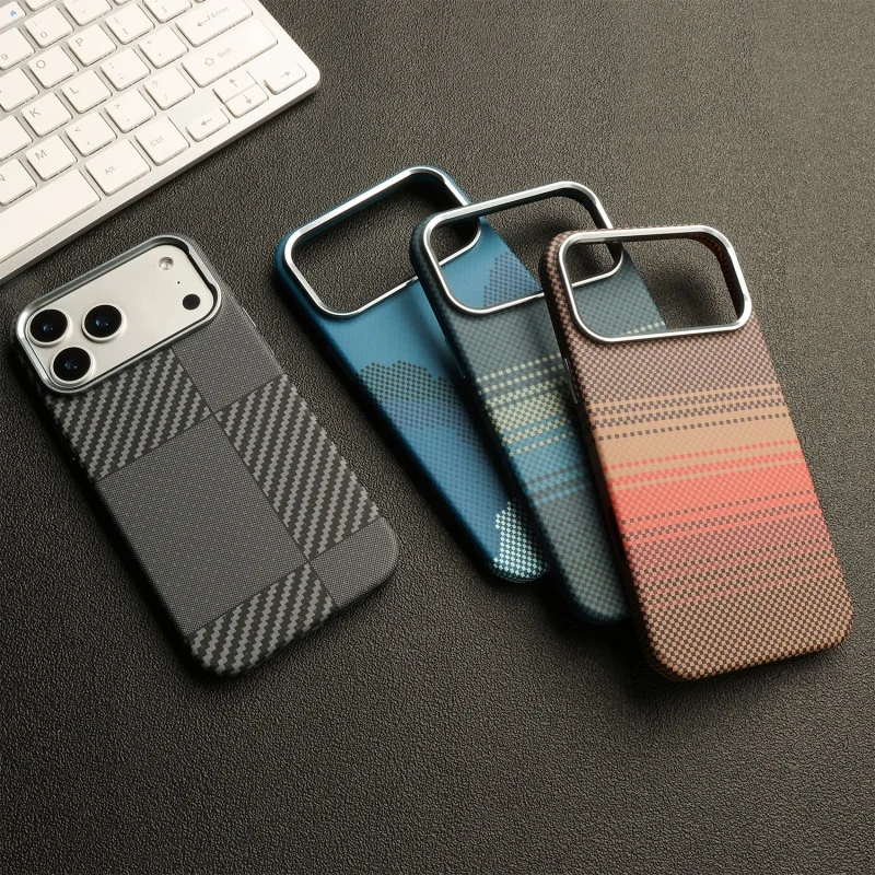 รูปสินค้า เคสแม่เหล็กคาร์บอนไฟเบอร์ ป้องกันการกระแทก ชาร์จไร้สาย iPhone 17 Air 16 15 14 13 12 Pro Max