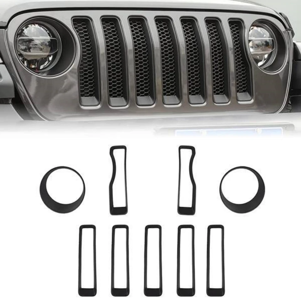 Copertura Griglia Radiatore Per Jeep Wrangler JL/JLU 2018-2019 - Nero ABS - Foto 9