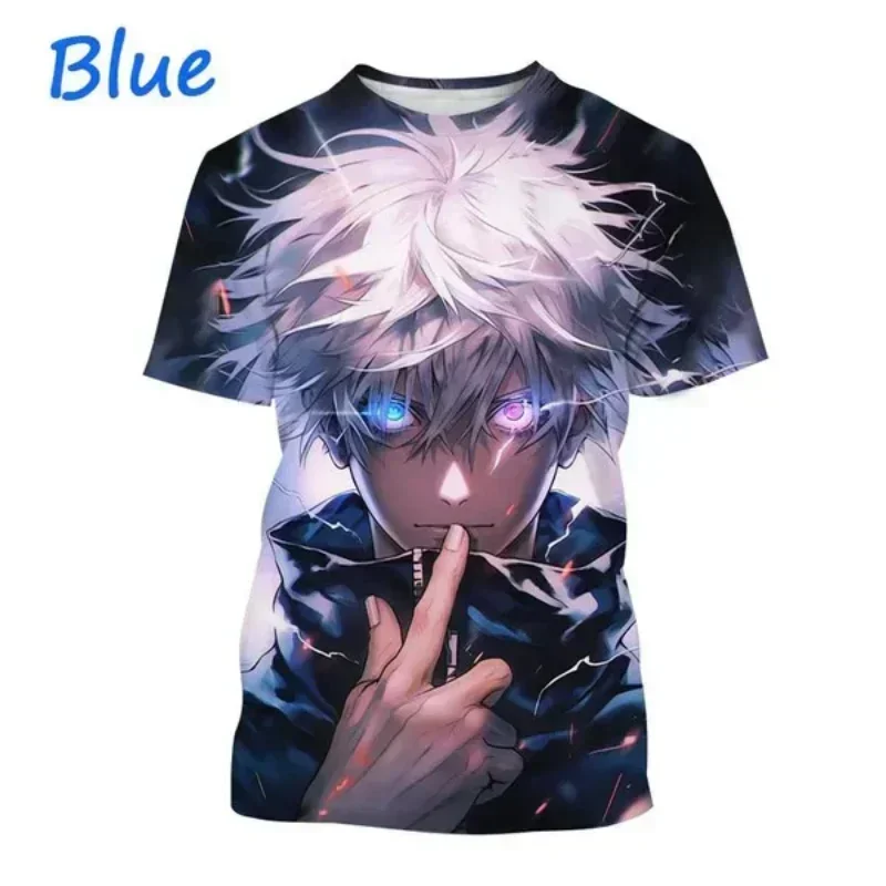 New Gojo Satoru and Itadoru Yuji 3D Print T-shirt Boy Causal Jujutsu Kaiju Graphic T Shirt Harajuku Street Tops Tees Clothing 2