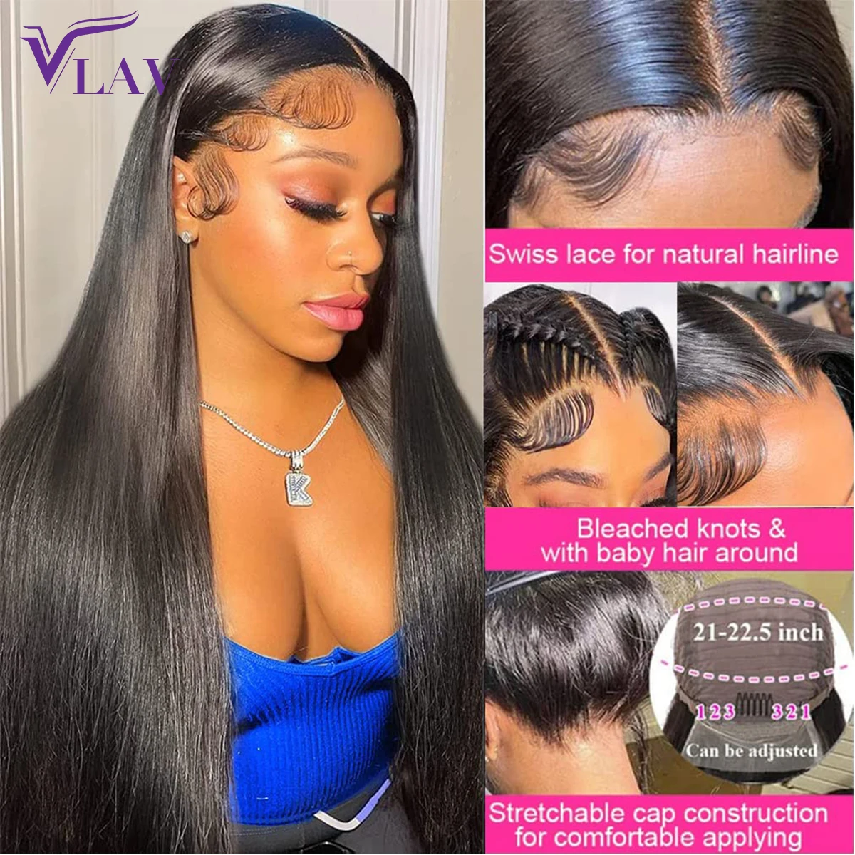 400% Density 13×4 HD Lace Front Wigs Silky Straight Melt Skins 4×4/5×5 HD Lace Frontal Wig Glueless Human Hair Wigs Pre Plucked 4