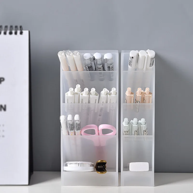 

Desk Organizer for Pens Storage Brush Stand Desk Pencil Holder For School Supplies Kawaii Stationery & Office Makeup Storage Box