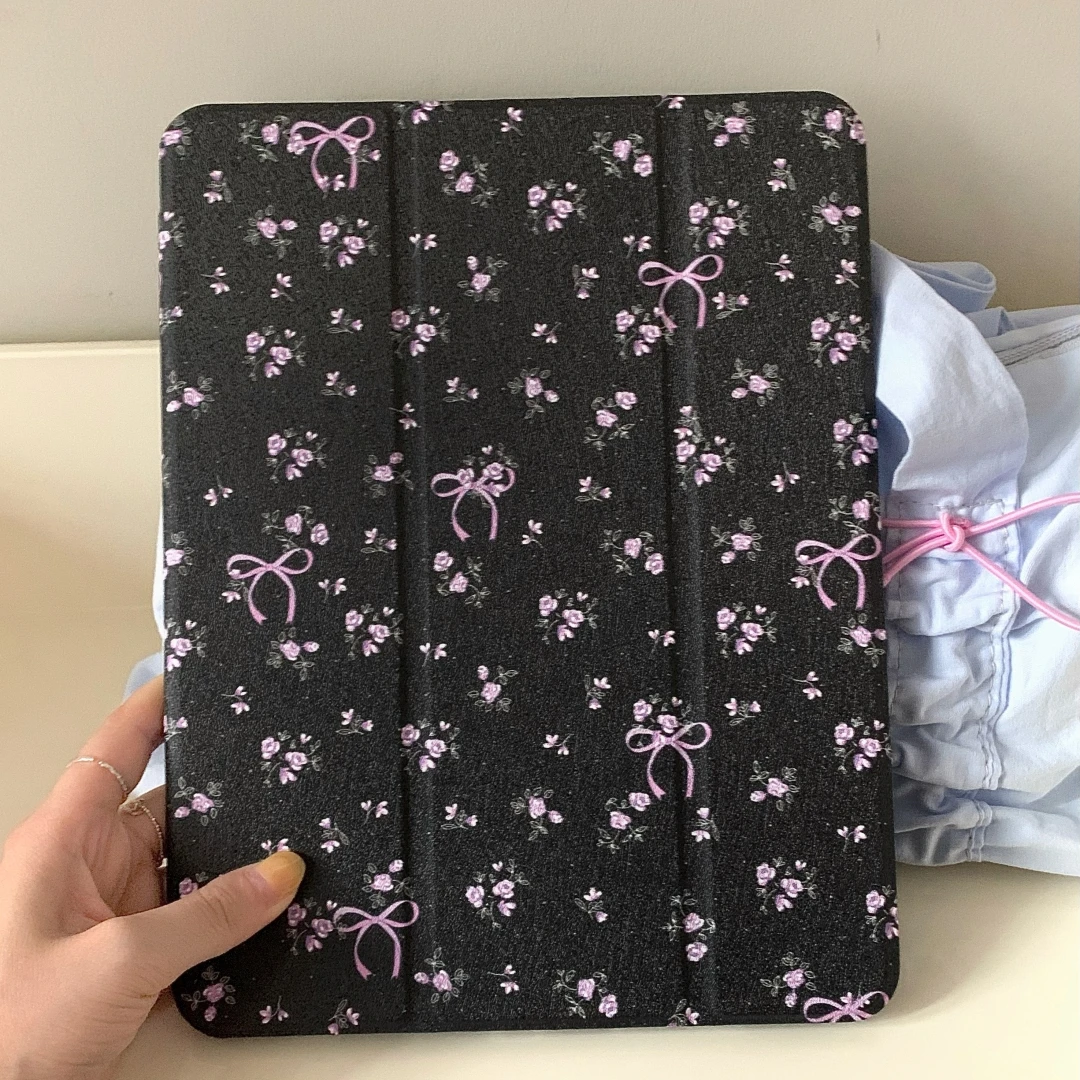 Full Screen Pink Florals Case For iPad