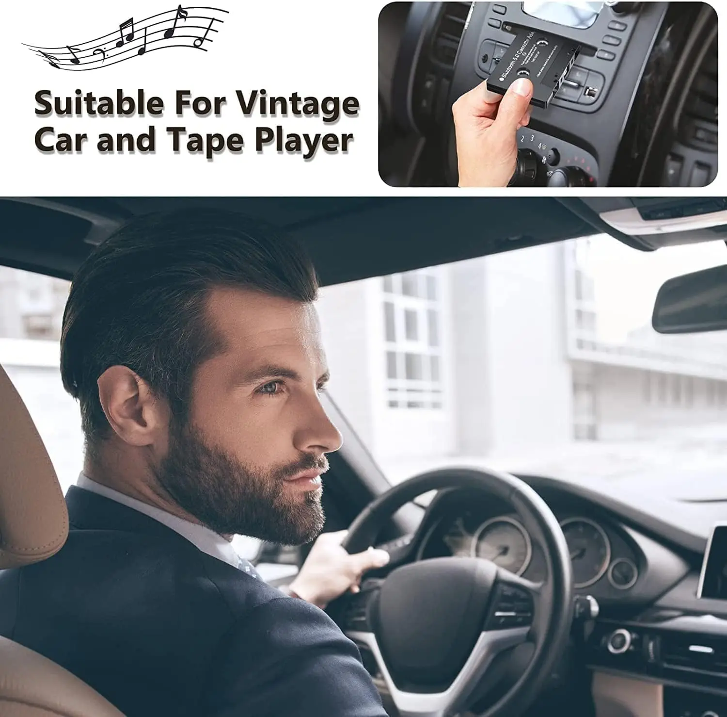 Audio Cassette Aux Adapter Tape Desk Player Mobile Phone Music Car Voice Hands Free