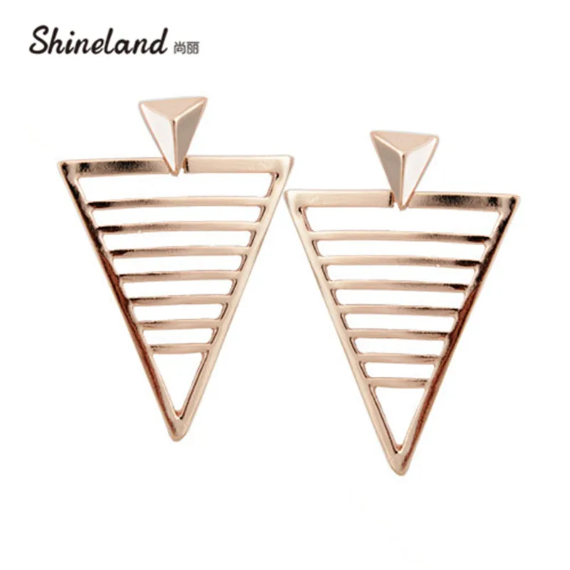 

2023 New Fashion Personality Earrings Rose Bijoux Hollow Triangle Alloy Women's Luxury Jewelry Accessories