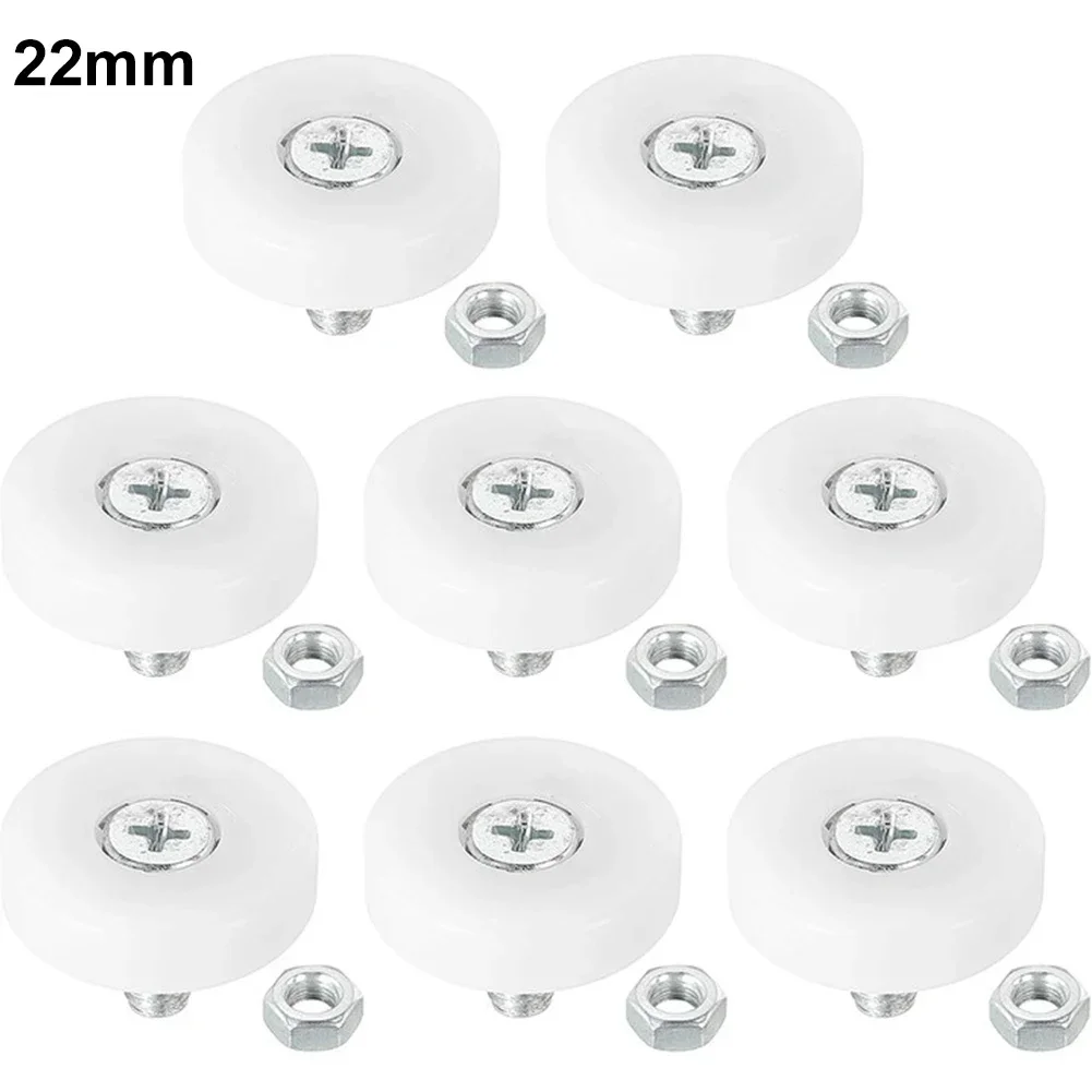 Drawer Rollers Threaded Rod Wheel Plastic Pulleys 8 Pack 9mm Rod 7mm Wheel