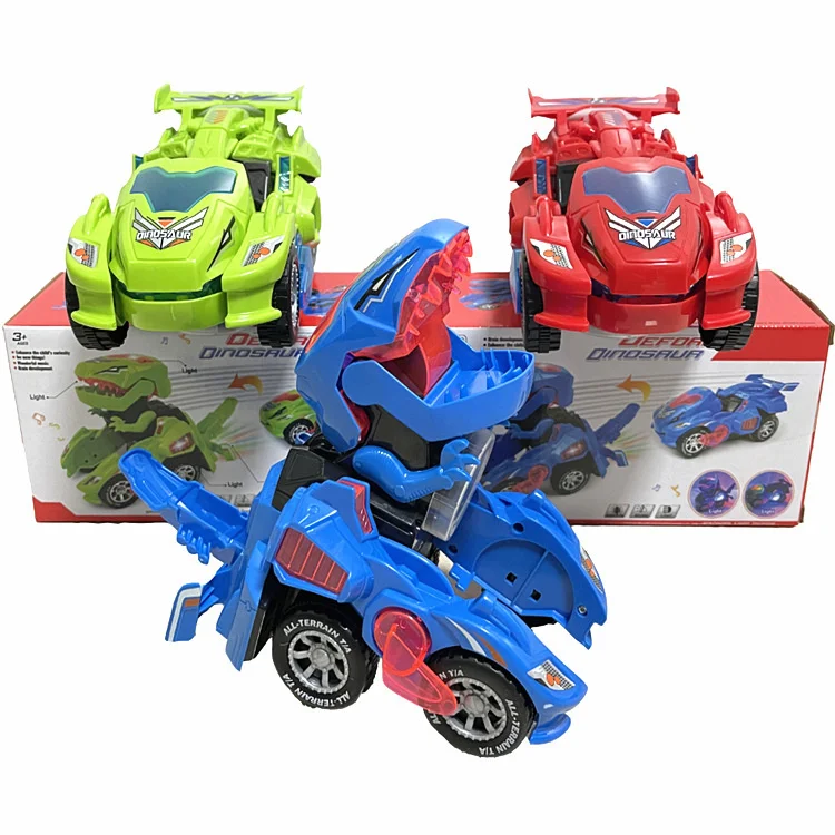 

Transforming Dinosaur Deformation Car Toys Automatic Transform Robot Model Dinosaur With Light Music Toddlers Kid Birthday Gifts