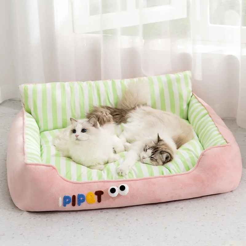Cat Bed Spring and Summer Cooling Sofa Nest for Small Medium Dog Cats All-Seasons Universal Kennel Dog Bed Cushion Pet Nest