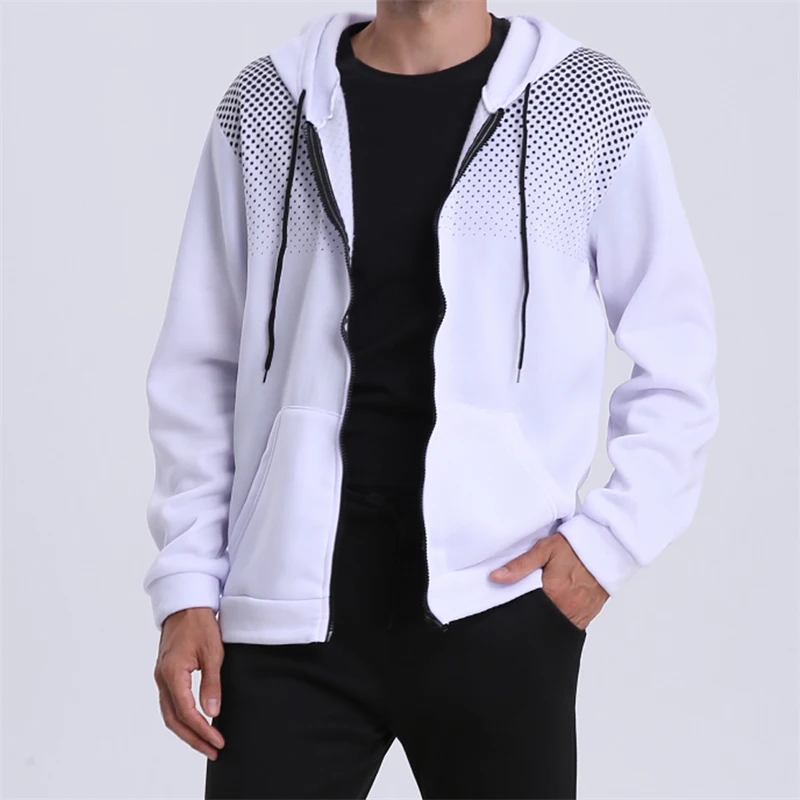 Men's Casual Polka Dot Printed Coats Jackets Outwear Tops Sports