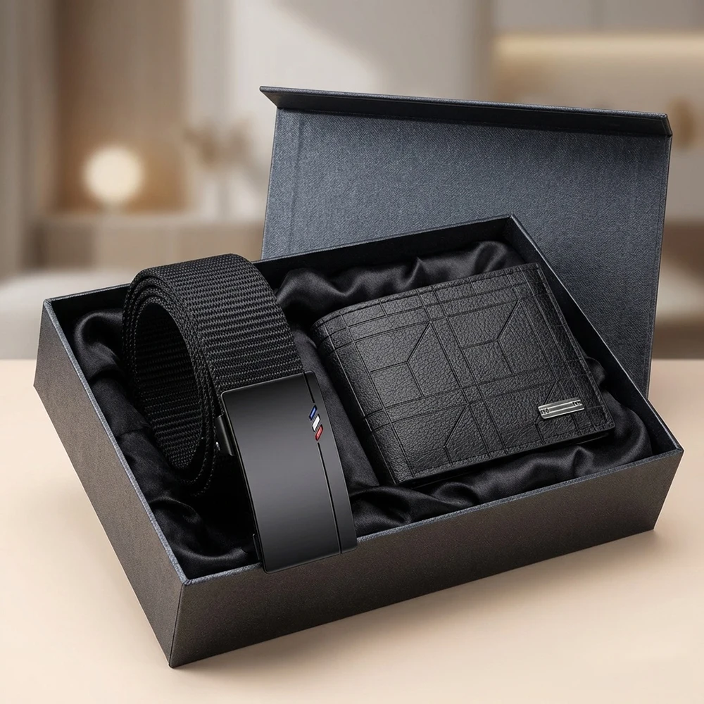 Stylish and Versatile Men's Belt and Wallet Gift Set
