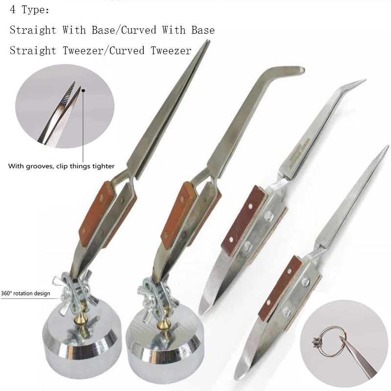 Rebound Jewelry Welding Tweezers Curved Straight Soldering Tweezer Jewelry Making Tools Repair locking pick tweezer tool,tweezers repair tool