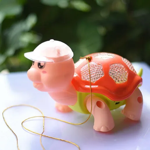 Child Electronic Pets Cartoon Cute Little Turtle Pull-wire Walking Toy With Light Music Small Animal Baby Learning Crawling Toys 6