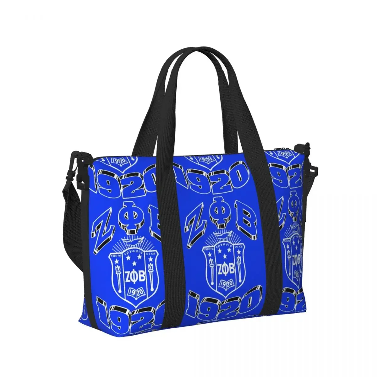 Large Zeta Phi Beta Sorority Tote Bag Women Letter 1920 Shoulder Shopper Beach Gym Travel Bag